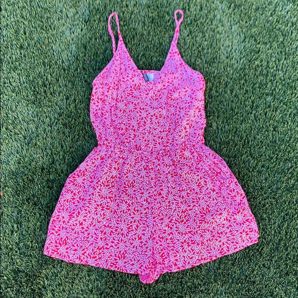 Red and white romper